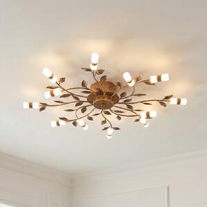 Lindby LED mennyezeti lámpa Bentas, bronz, fém, Ø 80cm, Bronz / antik sárgaréz, Nappali / Étkező, fém, Firenzei