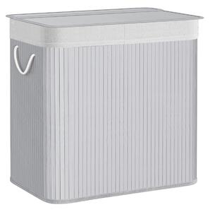Bambusz kosár szennyestartó 3 rekeszes 3x50L, szürke