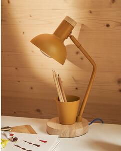 Mustársárga asztali lámpa fém búrával (magasság 37 cm) Katia – Kave Home
