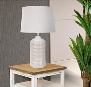 Fehér kerámia asztali lámpa textil búrával (magasság 47 cm) Point – Mauro Ferretti