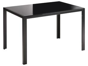 Étkezőasztal LAVOS Fekete 120 cm 80 cm Edzett üveg