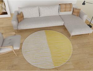 Sárga-krémszínű mosható kerek szőnyeg ø 120 cm Yuvarlak – Vitaus