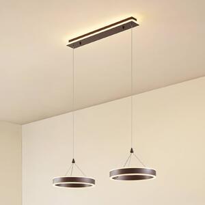 Lucande LED lógó világítás Kolo, 86 cm, 2 izzós, barna, dimmelhető, dimmelhető, Barna / rozsda, Nappali / Étkező, Műanyag, Modern