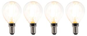 4 db E14-es szabályozható LED izzó készlet P45 átlátszó 3W 250lm 2700K