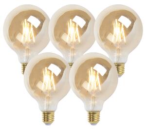 5 db E27-es szabályozható LED izzó G95 arany 5W 380lm 2200K készlet