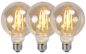 3 db-os készlet E27 szabályozható LED izzó G95 füstös 5W 380lm 2200K