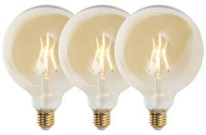 3 db E27-es szabályozható LED izzó G125 arany 5W 450lm 2200K készlet