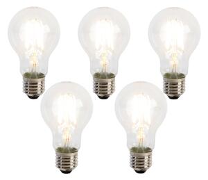 5 db E27 LED Filament izzó szett A60 szürkületi érzékelővel 4W 470lm 2700K