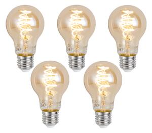 5 darabos intelligens E27 dimmelhető LED izzókészlet A60 borostyánsárga 4,9W 320 lm 2500K Zigbee