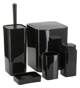 HowHomely Fürdőszobai készlet SIERRA 5 db fekete DD0543