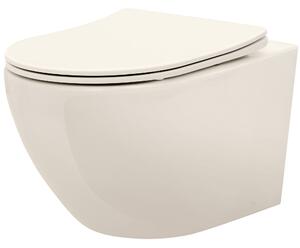 Rea Carlo Mini, fali WC-csésze 495x370x355mm + WC-ülőke, Ekrü, REA-C5500