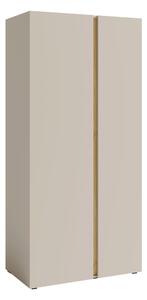 Gardróbszekrény Fiosono 102, Laminált forgácslap, 195x90x50cm, Világos tölgy, Bézs