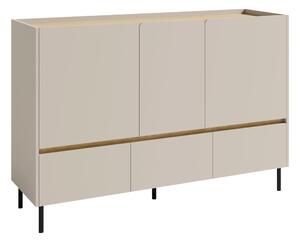 Komód Fiosono 106, Laminált forgácslap, 105x150x40cm, Világos tölgy, Bézs