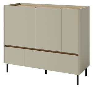 Komód Fiosono 107, Laminált forgácslap, 105x120x40cm, Tölgy, Eukaliptusz