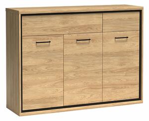 Komód Etrmoni 104, Laminált forgácslap, 101x135x41cm, Világos fa