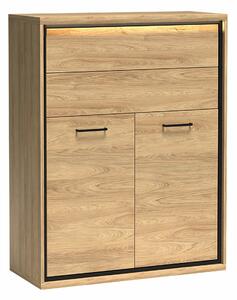 Komód Etrmoni 103, Laminált forgácslap, 120x92x41cm, Világos fa