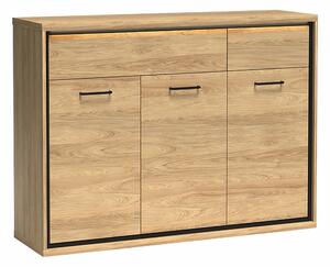 Komód Etrmoni 104, Laminált forgácslap, 101x135x41cm, Világos fa