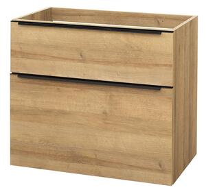 Mereo, Mereo Mailo, fürdőszobaszekrény 80 cm, Riviera tölgy, fekete fogantyú, MER-CN521SBN