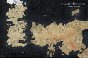 Plakát Game of Thrones - Westeros Map, (91.5 x 61 cm)