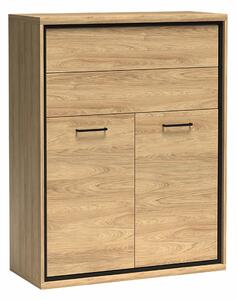 Komód Etrmoni 103, Laminált forgácslap, 120x92x41cm, Világos fa