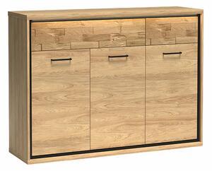 Komód Etrmoni 104, Laminált forgácslap, 101x135x41cm, Világos fa, Tölgy