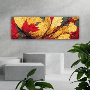 120x50 cm Absztrakt őszi levelek vászonkép