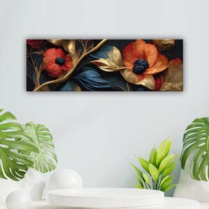 120x50 cm Festői színes virágok vászonkép