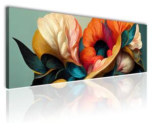 120x50 cm Színes absztrakt virág pompa vászonkép
