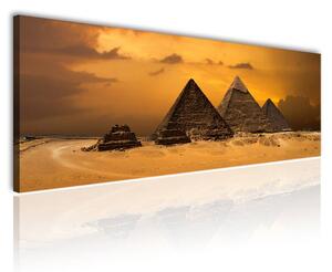 120x50 cm Piramisok és naplemente vászonkép