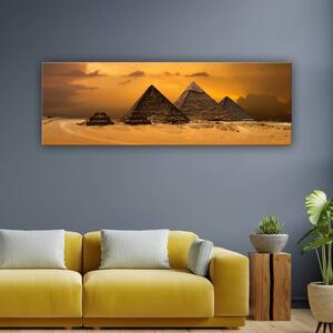 120x50 cm Piramisok és naplemente vászonkép