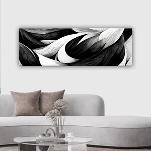 120x50 cm Fekete fehér absztrakció vászonkép