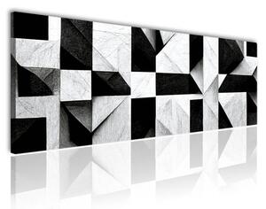 120x50 cm Fekete fehér négyzetek vászonkép