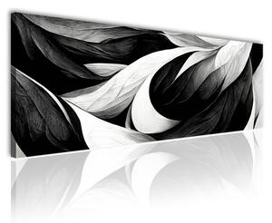 120x50 cm Fekete fehér absztrakció vászonkép