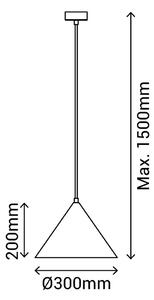 Vilma szürke függőlámpa, magasság 150 cm - SULION