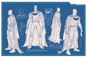 Művészi plakát Batman - Batsuit blueprint, (40 x 26.7 cm)