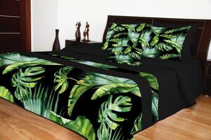 Fekete modern ágytakaró színes egzotikus motívumokkal Szélesség: 170 cm | Hossz: 230 cm