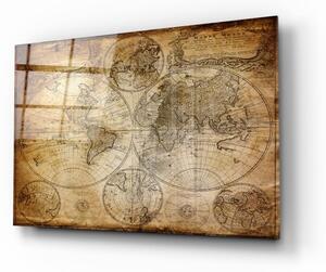 World Map üvegkép, 110 x 70 cm - Insigne