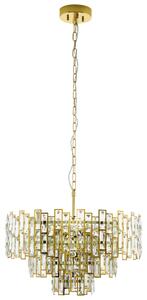 Eglo Calmeilles függesztett lámpa 150cm, sárgaréz-áttetsző, 10xE14 foglalattal