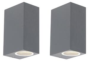 2 modern fali lámpa antracit IP44 - Baleno II