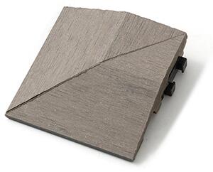 WPC DIY padlóburkolat sarok záróelem, szegély 7.5x7.5cm, faerezet mintás, szürke