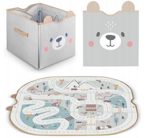 Snow Bear összecsukható játékkosár, 2in1 játszószőnyeg