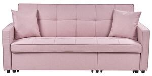 Rózsaszín kárpitozott kanapéágy GLOMMA