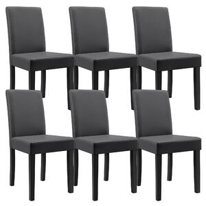 Étkezőszék Zágráb párnázott műbőr szék 6 darabos szett 90 x 42 x 48 cm sötétszürke