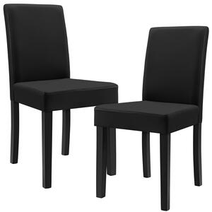 Étkezőszék Zágráb párnázott műbőr szék 2 darabos szett 90 x 42 x 48 cm fekete
