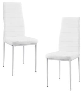 Étkezőszék szett párnázott műbőr szék Graz 2 darabos szett 96 x 43 cm fehér