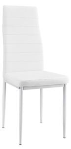 Étkezőszék párnázott műbőr szék Graz 6 darabos szett 96 x 43 cm fehér