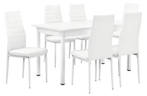 Étkezőgarnitúra 6 székkel Turku fehér