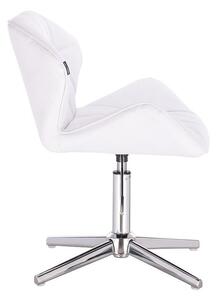 HR111CROSS Fehér modern műbőr szék krómozott lábbal