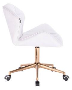 HR111K Fehér modern műbőr szék arany lábbal