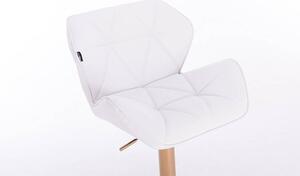 HC111W Fehér modern műbőr szék arany lábbal